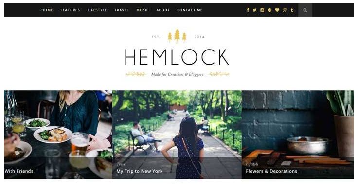 Mẫu giao diện blog cá nhân Hemlock