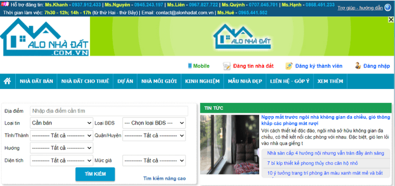 trang web bất động sản alonhadat