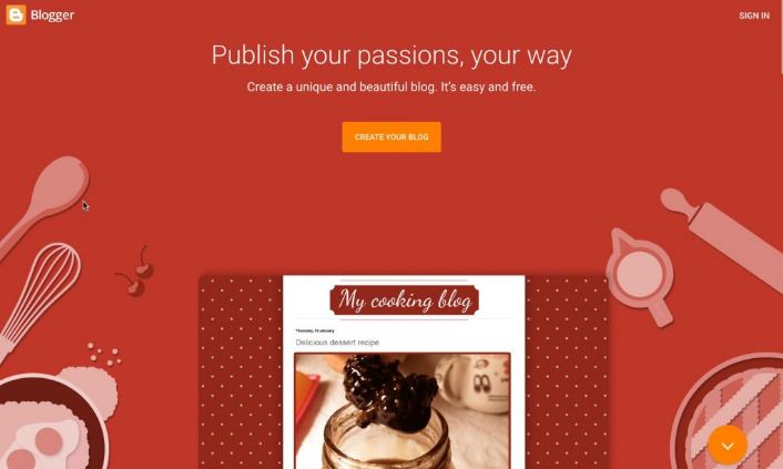 Bạn có thể chọn template tùy thích khi sử dụng blogspot