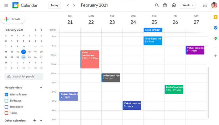 phần mềm Google Calendar