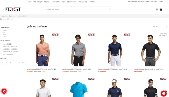 Shop quần áo golf online giá rẻ - Sport 1