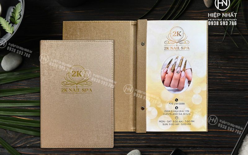 Dịch vụ in menu bìa da cao cấp tại In Hiệp Nhất
