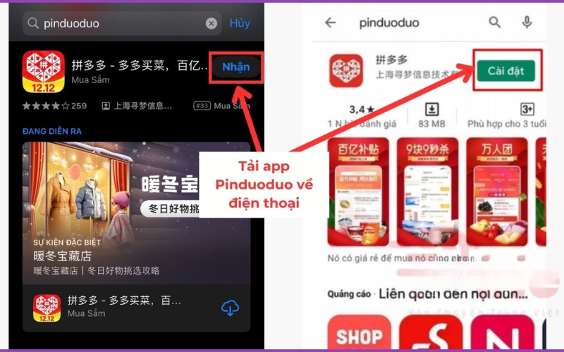 Cách tải app Pinduoduo trên điện thoại