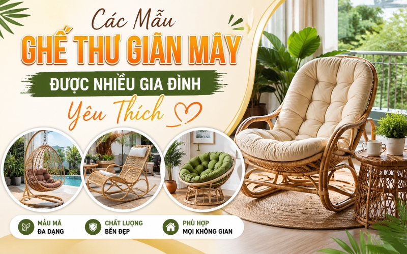 mẫu ghế thư giãn mây